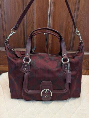 Coach Campbell Signature Legacy Bordeaux shoulder bag
